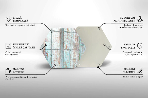 Skärbräda glas sexhörning Gamla vintagebrädor