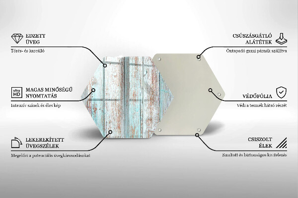 Skärbräda glas sexhörning Gamla vintagebrädor