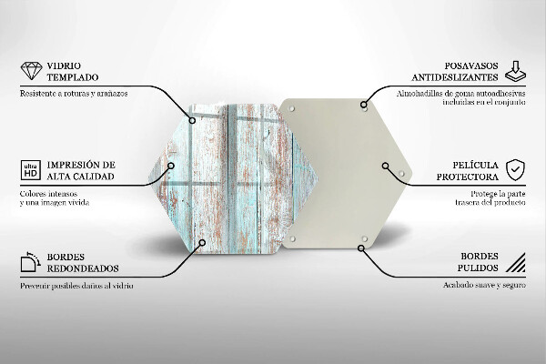 Skärbräda glas sexhörning Gamla vintagebrädor