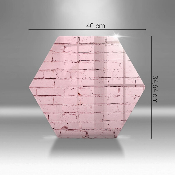 Skärbräda glas sexhörning Pastell tegelvägg
