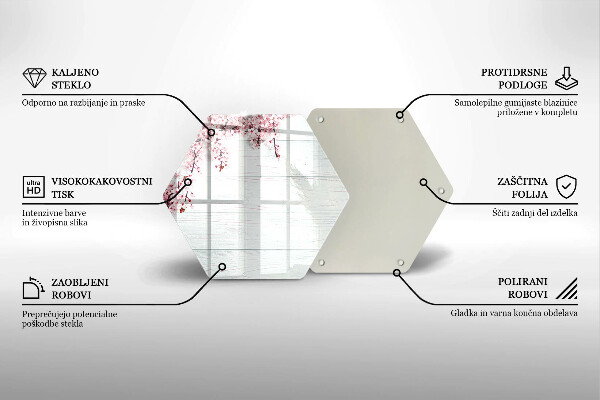 Skärbräda glas sexhörning Blommor på brädorna