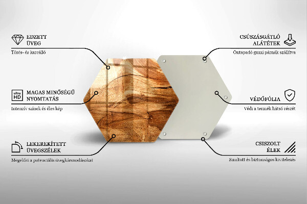 Skärbräda glas sexhörning Träskiva textur