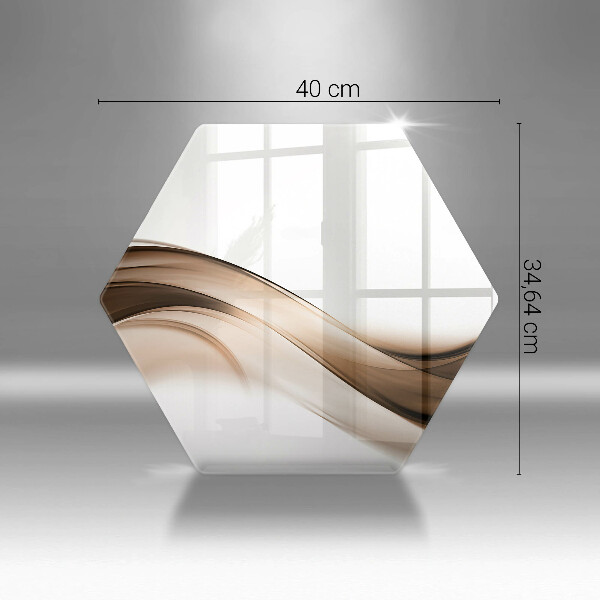 Skärbräda glas sexhörning Abstrakta bruna linjer