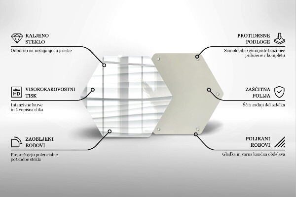 Skärbräda glas sexhörning Modern struktur