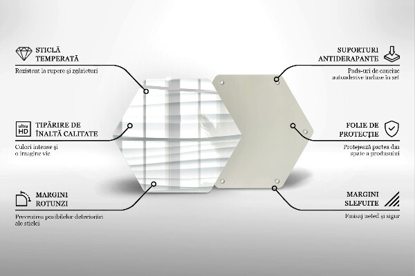 Skärbräda glas sexhörning Modern struktur
