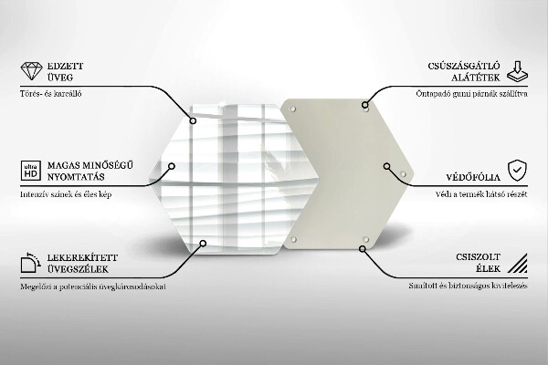 Skärbräda glas sexhörning Modern struktur
