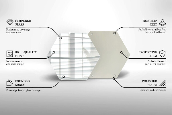 Skärbräda glas sexhörning Modern struktur