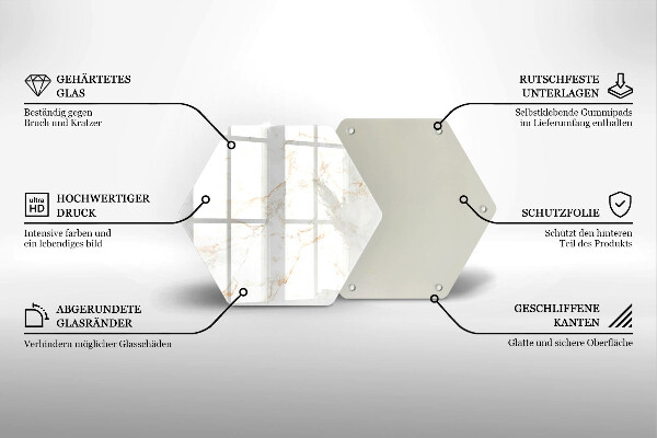 Skärbräda glas sexhörning Dekorativ marmorsten
