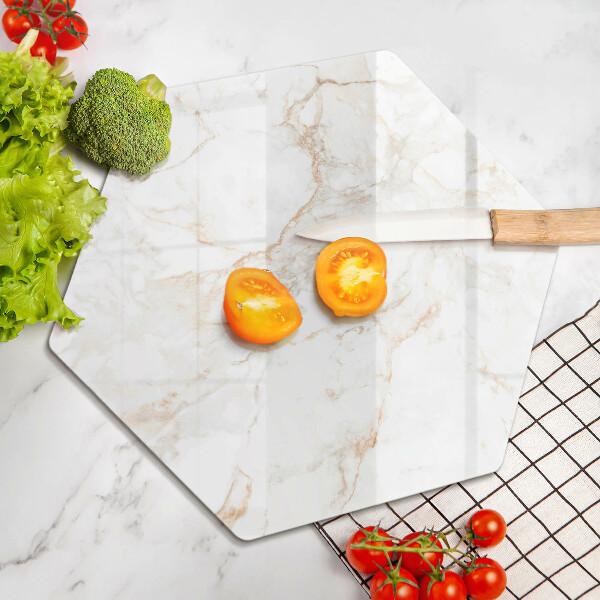 Skärbräda glas sexhörning Dekorativ marmorsten