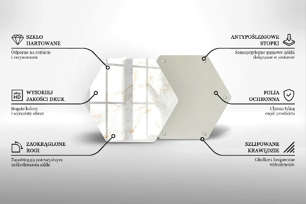 Skärbräda glas sexhörning Dekorativ marmorsten