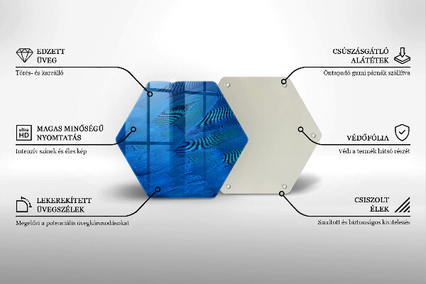 Skärbräda glas sexhörning Fågelfjädrar