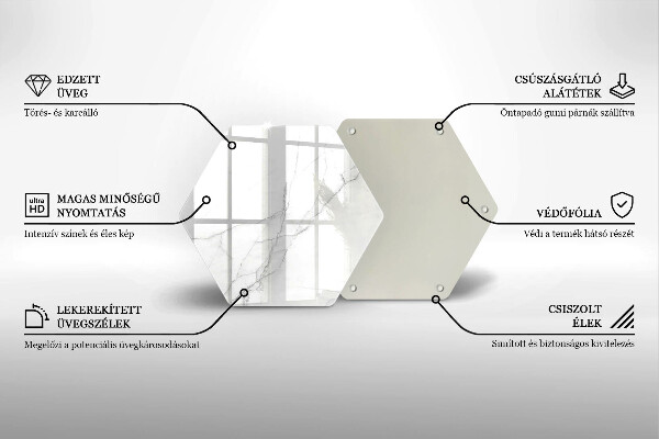 Skärbräda glas sexhörning Marmor sten bakgrund