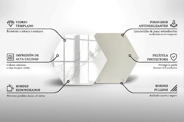 Skärbräda glas sexhörning Marmor sten bakgrund