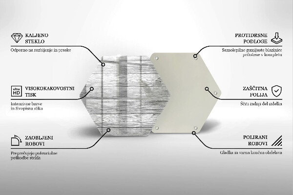 Skärbräda glas sexhörning Gamla träskivor