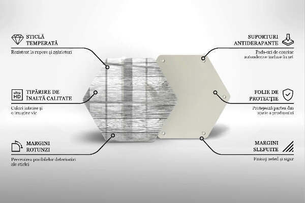 Skärbräda glas sexhörning Gamla träskivor