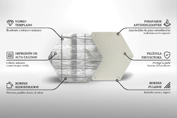 Skärbräda glas sexhörning Gamla träskivor