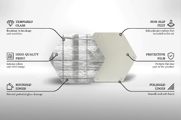 Skärbräda glas sexhörning Gamla träskivor