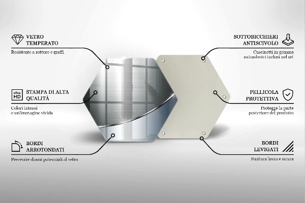 Skärbräda glas sexhörning Metall abstraktionsmönster