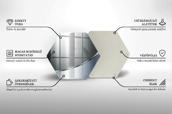 Skärbräda glas sexhörning Metall abstraktionsmönster