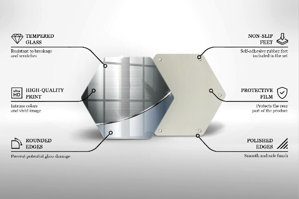 Skärbräda glas sexhörning Metall abstraktionsmönster