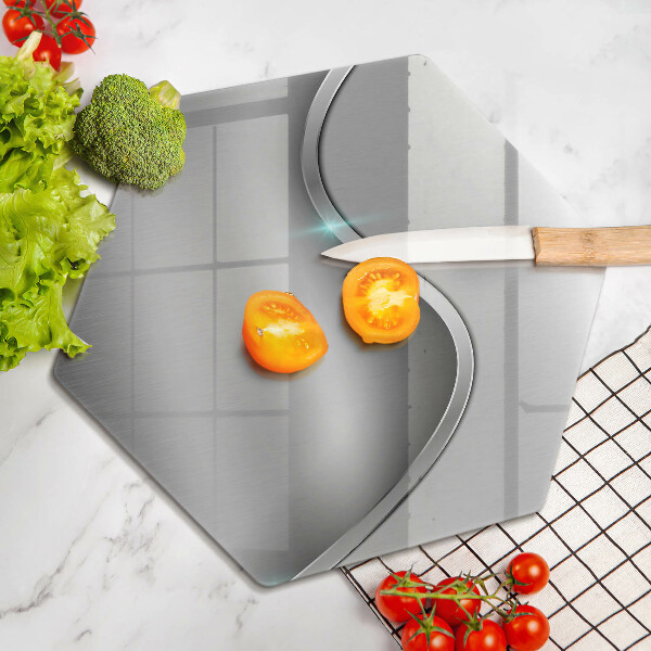 Skärbräda glas sexhörning Abstrakt silvermetall