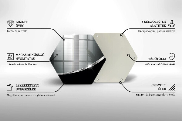 Skärbräda glas sexhörning Abstraktion med metall
