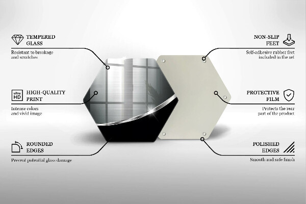 Skärbräda glas sexhörning Abstraktion med metall