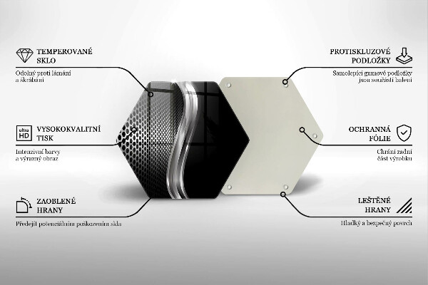 Skärbräda glas sexhörning Metallstruktur