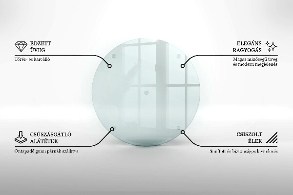 Skärbräda glas transparent fi30 cm