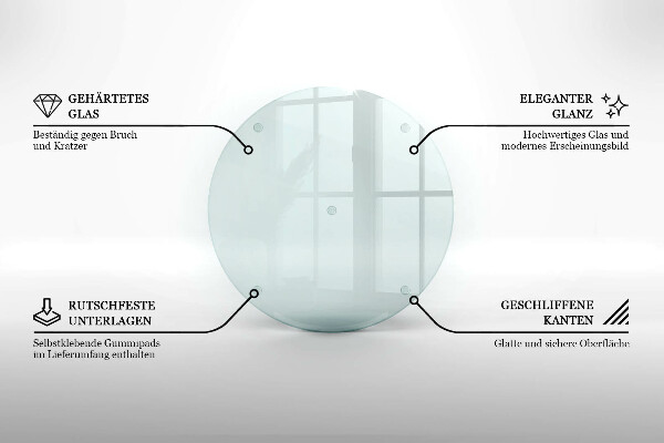 Skärbräda glas transparent fi30 cm