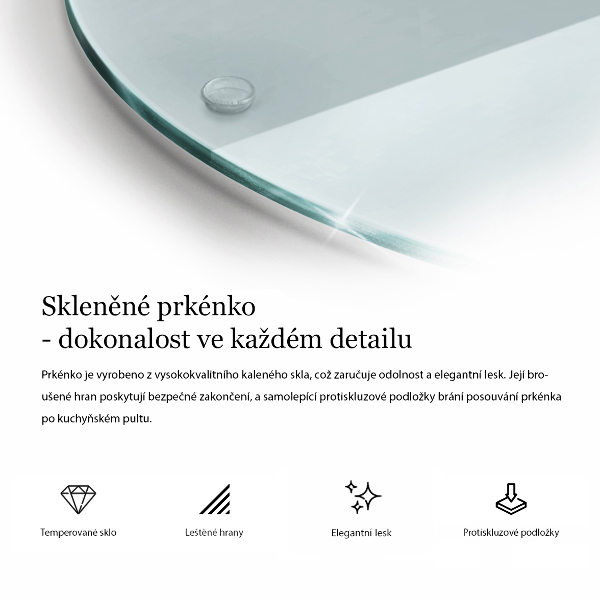 Skärbräda glas transparent fi30 cm