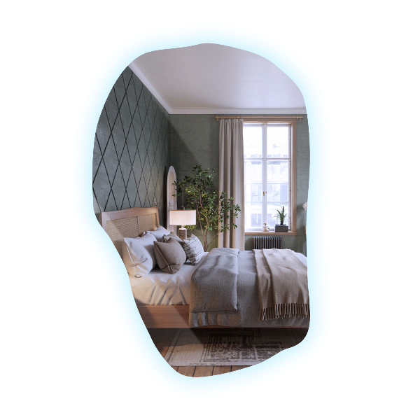 Spegel led belysning organisk form trendig 90x59 cm