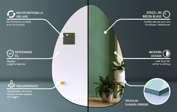 Ovoid spegel 64x90 cm