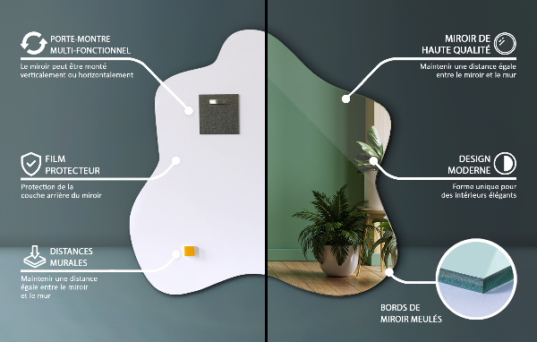 Spegel i form av en fläck unik 48x48 cm