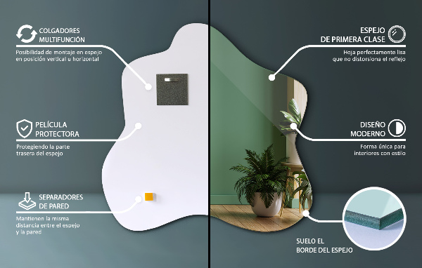 Spegel i form av en fläck unik 58x58 cm