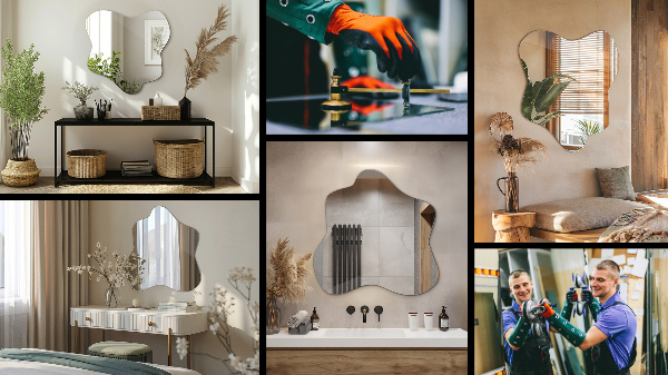 Spegel i form av en fläck unik 58x58 cm