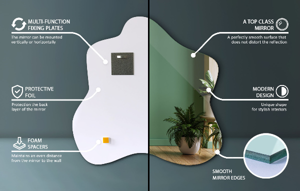 Spegel i form av en fläck unik 58x58 cm