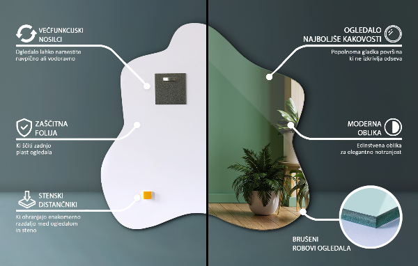 Spegel i form av en fläck unik 77x77 cm