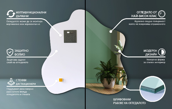 Spegel i form av en fläck unik 77x77 cm