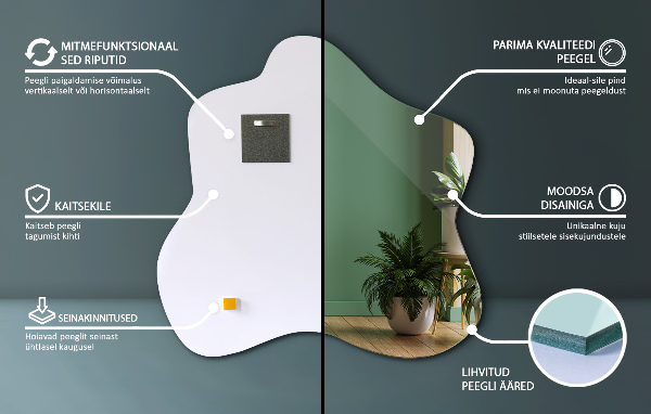 Spegel i form av en fläck unik 77x77 cm