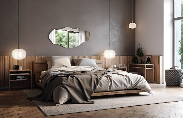 Spegel organisk form fläck 40x80