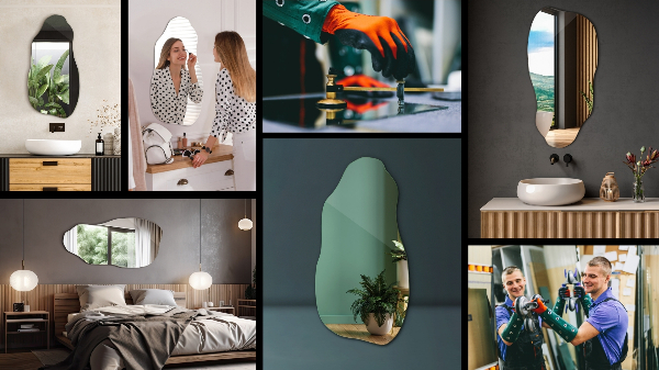 Asymmetrisk spegel fläck 40x80