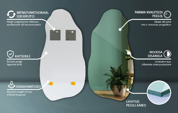 Asymmetrisk spegel fläck original 50x100