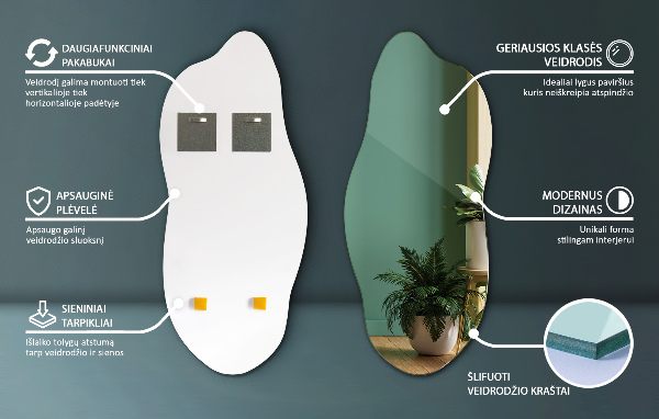 Oregelbunden spegel elegant accessoar 35x80 cm