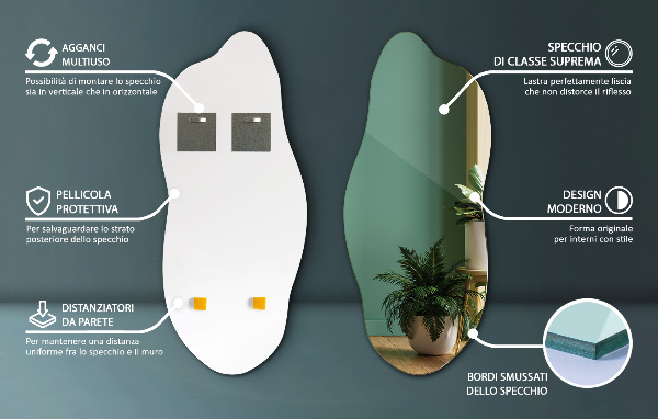 Oregelbunden spegel elegant accessoar 35x80 cm