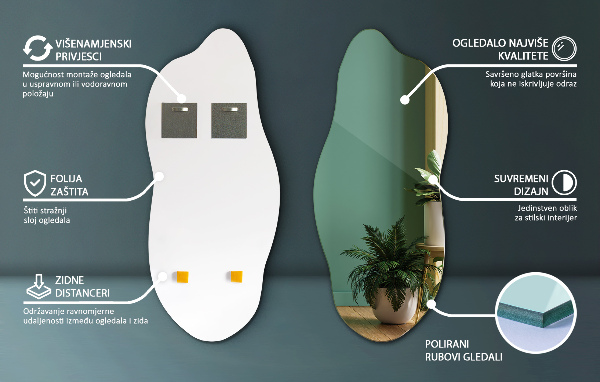 Oregelbunden spegel elegant accessoar 35x80 cm