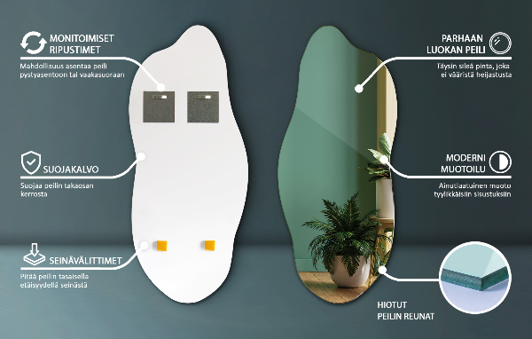 Oregelbunden spegel elegant accessoar 35x80 cm