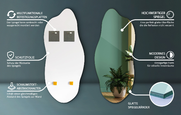 Oregelbunden spegel elegant accessoar 40x90 cm