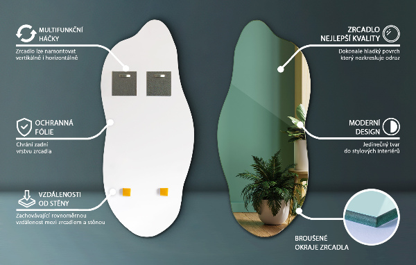 Oregelbunden spegel elegant accessoar 40x90 cm