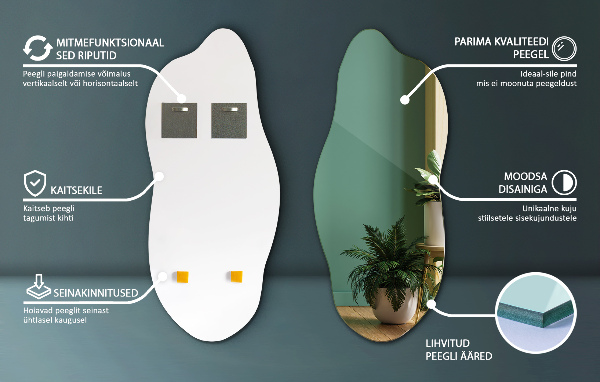 Oregelbunden spegel elegant accessoar 45x100 cm